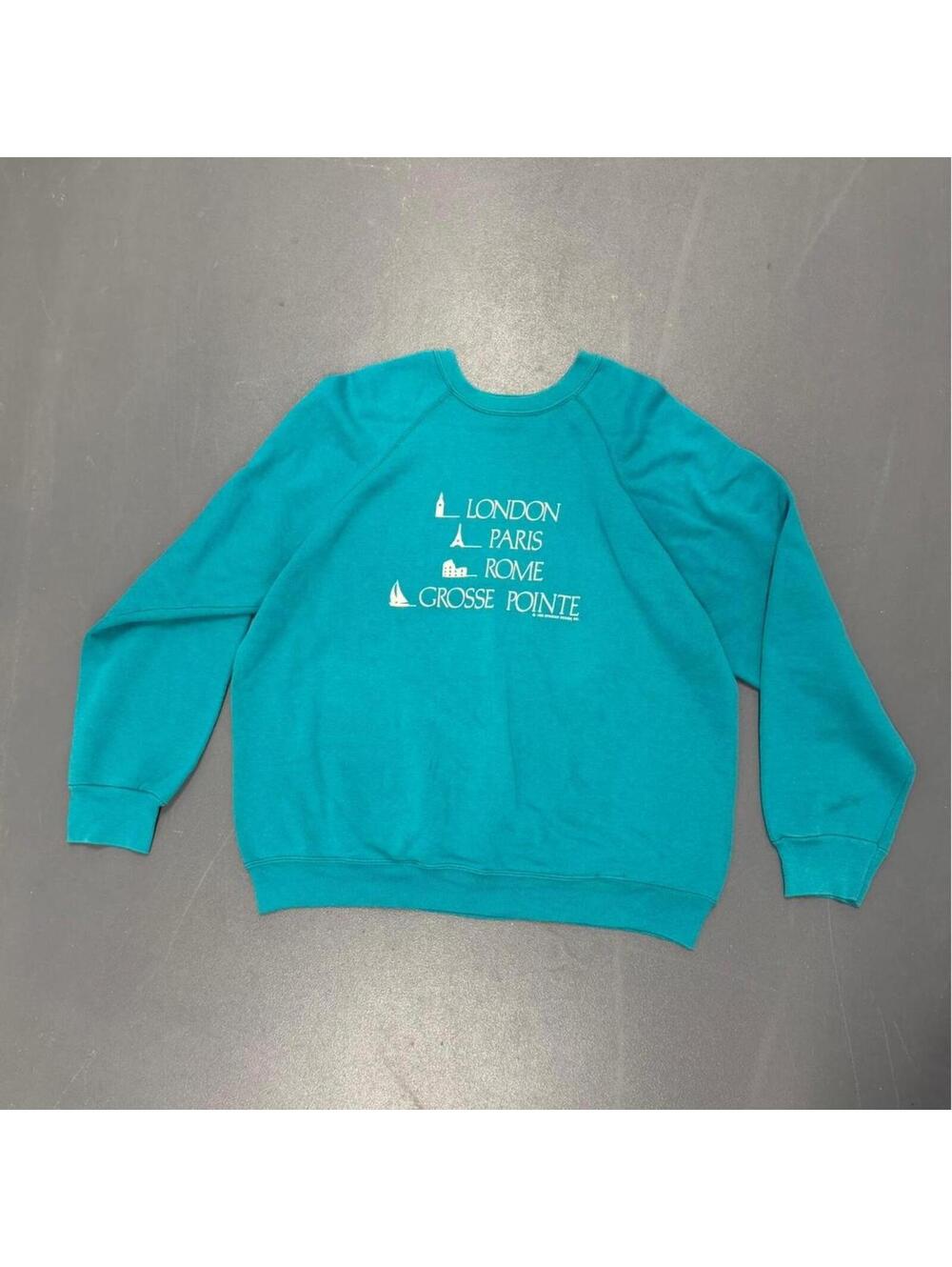 Men's Blue and Green Sweatshirt